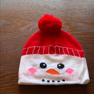 Kids winter hat and gloves snow man